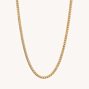 NEW NYC STERLING .925 14k Gold Plated 18” Chain Cuban Link Diamond Cut Necklace